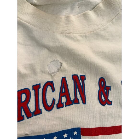 Vintage Mens American Patriotic Single Stitch T shirt, L, Cotton, USA flag - Picture 4 of 9